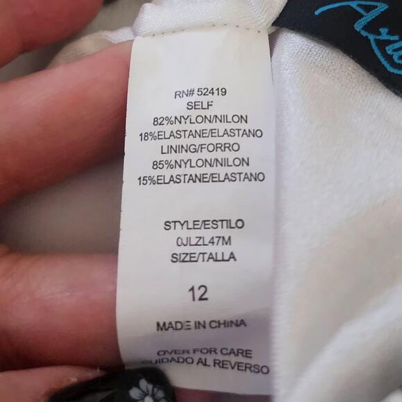 Azul by Maxine of Hollywood Leaf Swim Dress Womens 12 Tropical cruise  vacation - Picture 6 of 12